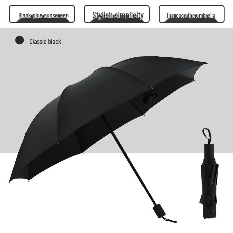 Púliàn Oversized Black Vinyl Folding Reverse Umbrella