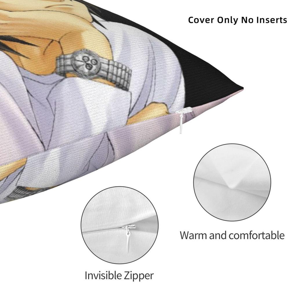 L Lawliet Death Note Kuddfodral Anime Japan Manga Kuddfodral Anpassningsbar Dragkedja Dekor Kuddfodral för Hemmet 45x45cm