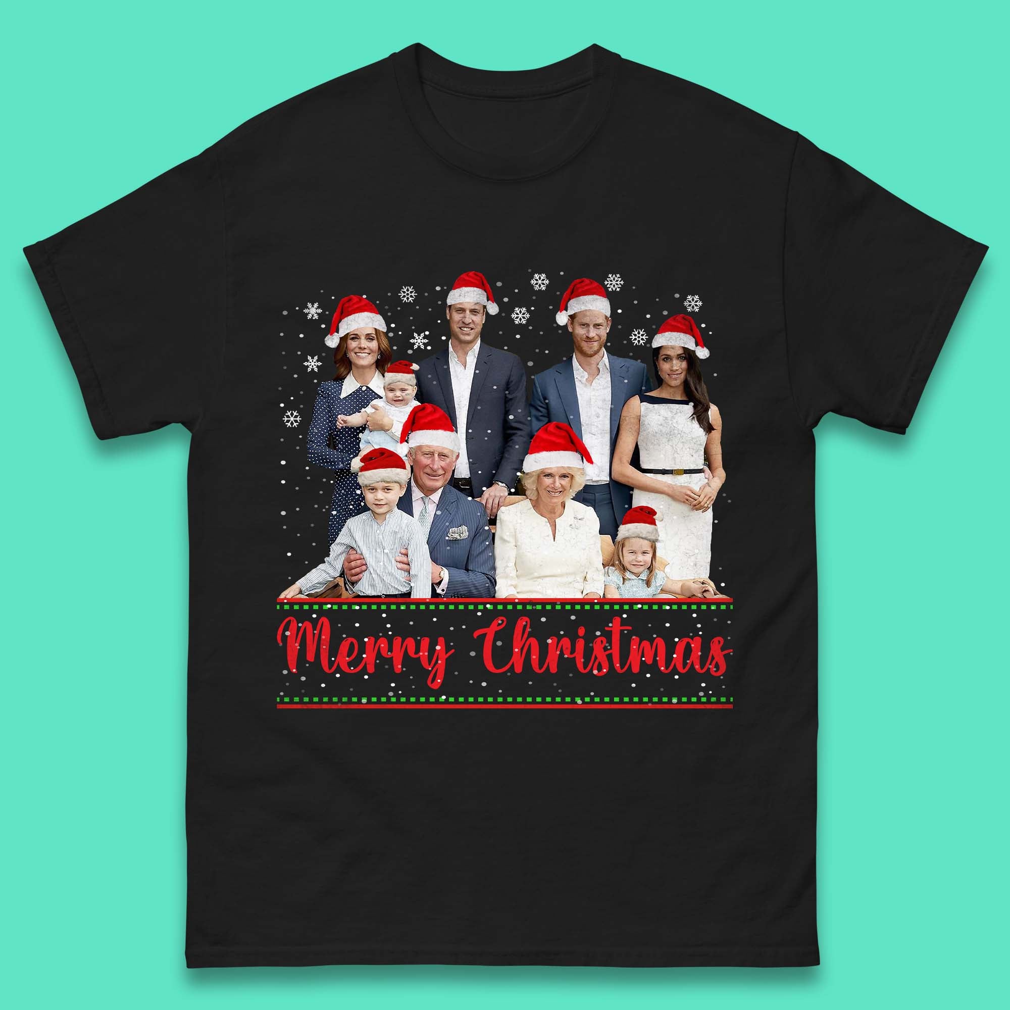 British Royal Family Succession Christmas Mens T-Shirt Womens Tops Tees S