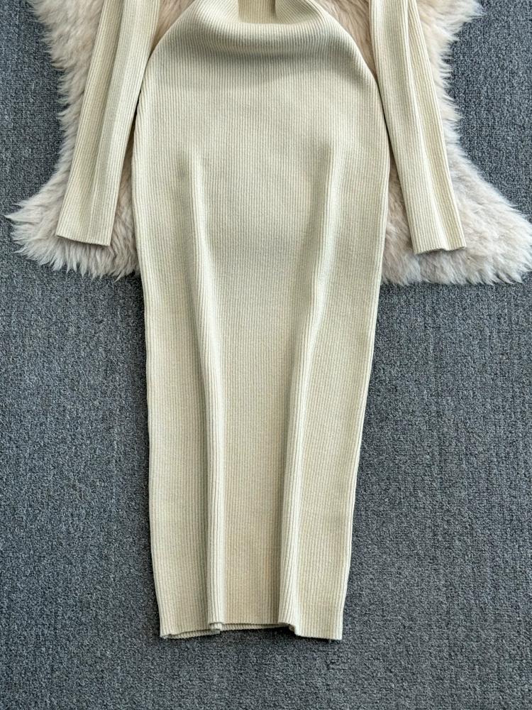 Осенне-зимнее платье с длинными рукавами — фото 22