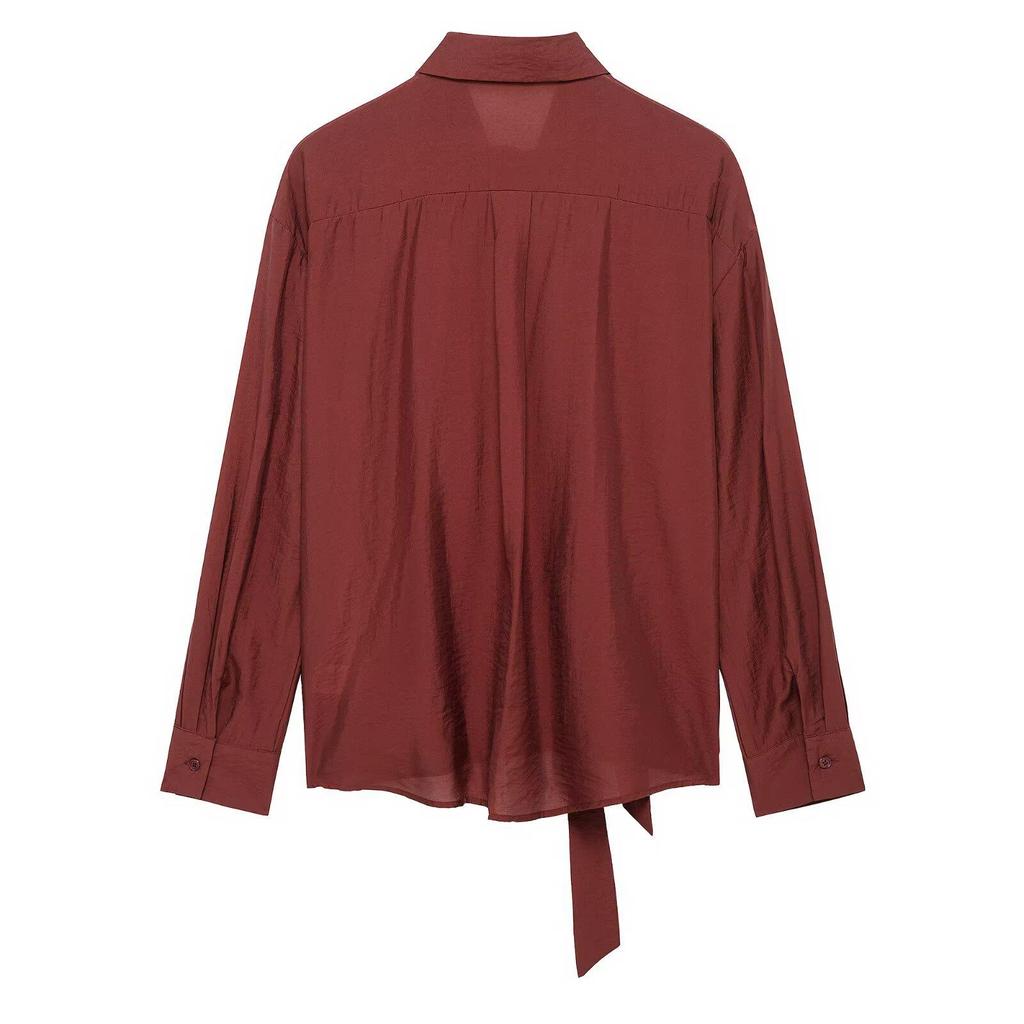 Spring 2025 Women's Fashion: European & American Style Long Sleeve Loose Shirt