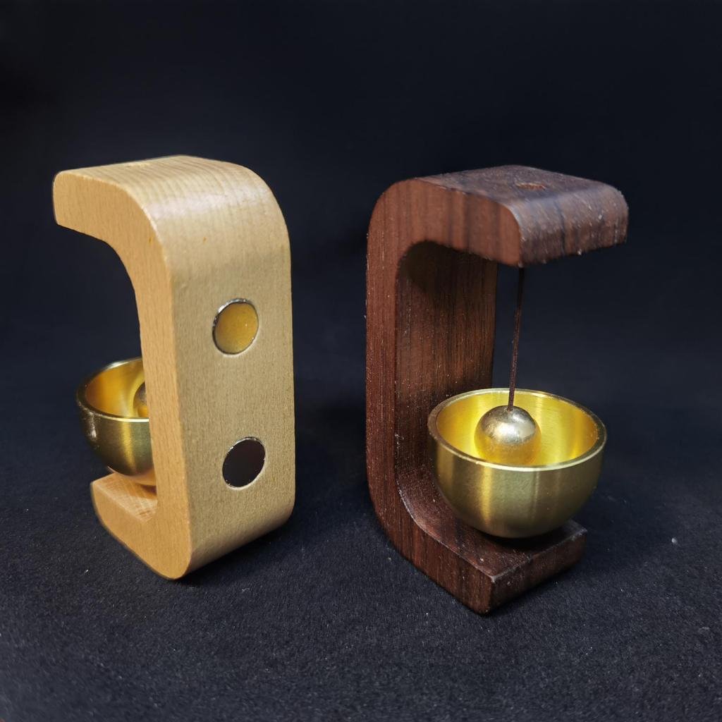 Dopamine Minimalist Japanese Doorbell & Chime Set with Wood Door Stop and Refrigerator Magnet