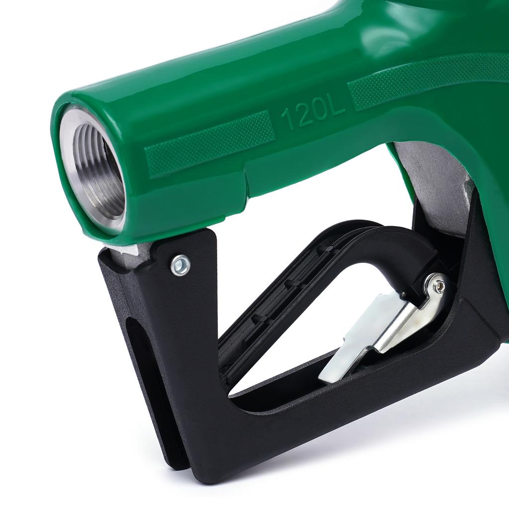 Automatic Diesel Fuel Nozzle 1" Inch Green, 31.7GAL/Min High Flow, Self-Sealing for Tank Truck Boat Gas Station
