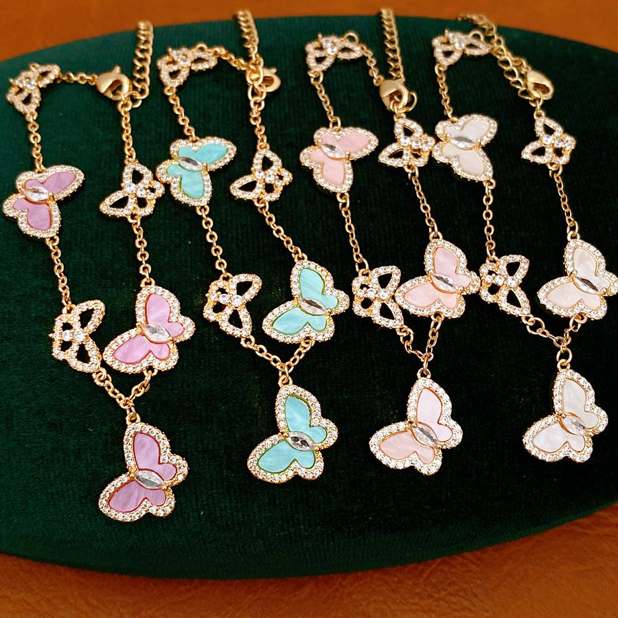 Elegant Zircon Butterfly Bracelet: Colorful, Versatile High-End Accessory for Women
