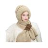 Winter Knit Hat Scarf Set Large Head Circumference Elastic Warm