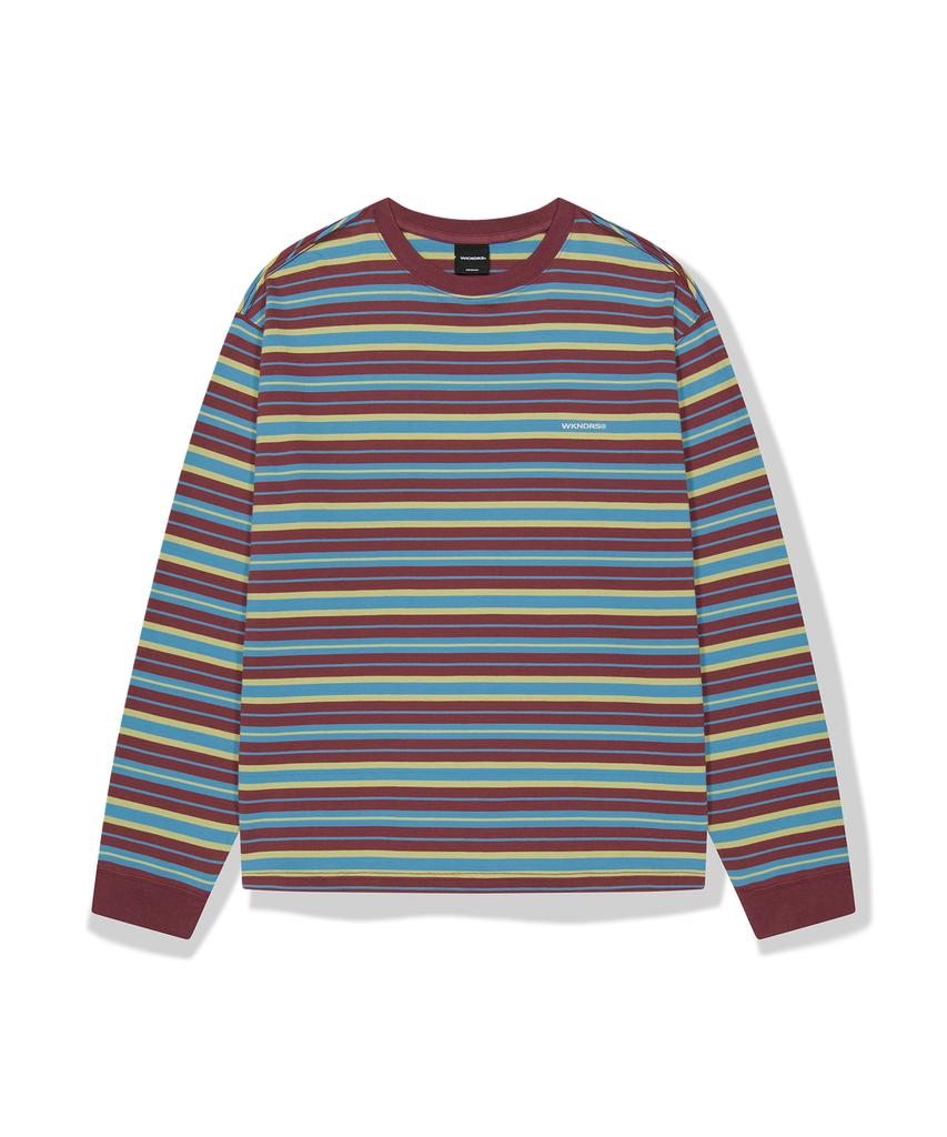 WKNDRS Multi Stripe Ls T-Shirt (Burgundy)