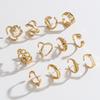 12pcs/set Vintage Gold Color Irregular Geometric Open Rings For Women Exaggerated Metal Thick Chunky Finger Ring Party Jewelry