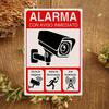 Panneau d'alerte de sécurité espagnol à monter au mur en fer xin Décoration de surveillance d'urgence pour la maison et l'entreprise