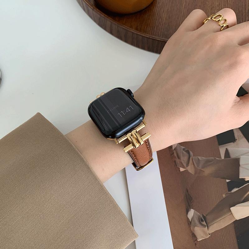 IWatch9 Vysoce kvalitní retro kožený řemínek pro Apple Watch Series SE/8/7/6/5/4/3/2/1 - Ideální pro podzim a zimu