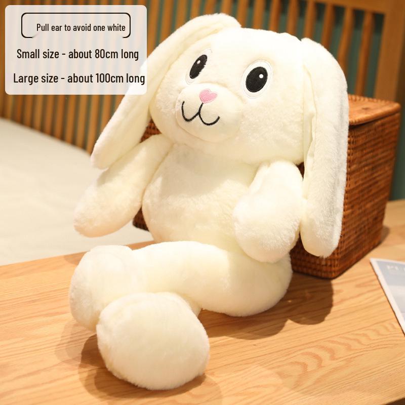 Cute Pink Rabbit Plush Toy - Internet Celebrity Ear-Pulling Doll Cushion for Girls 80 cm