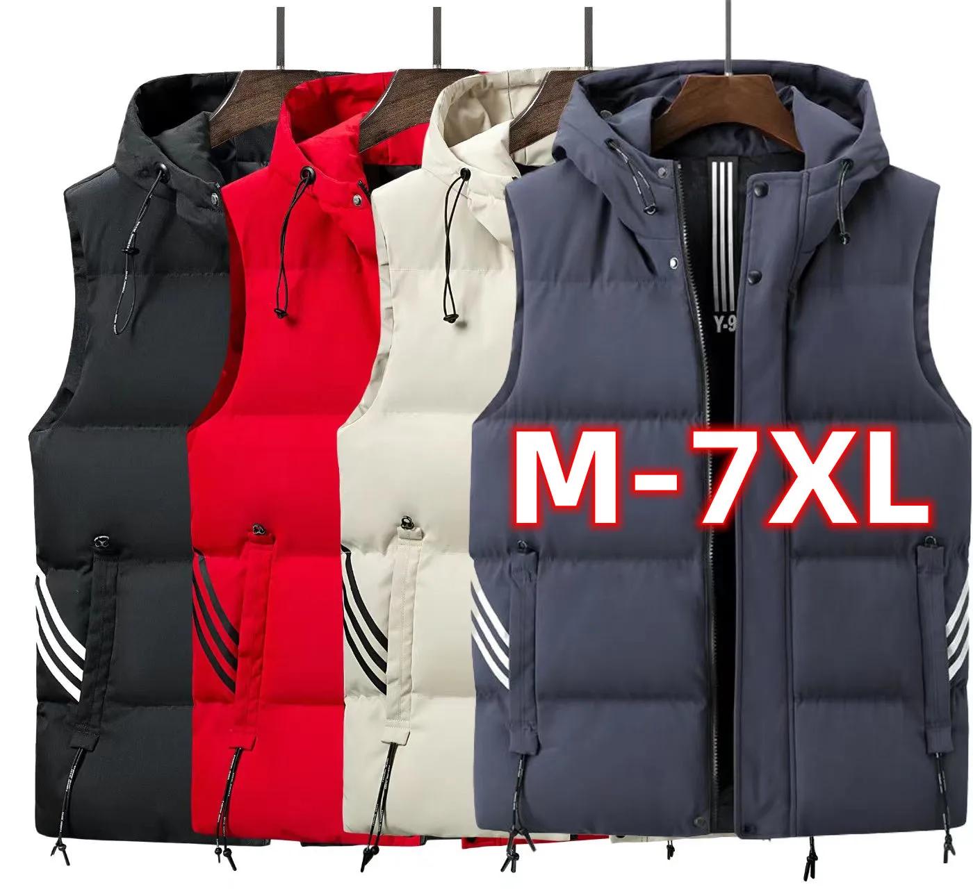 

Men s Autumn Winter Cotton Vest Plus Slim Fit Hooded Sleeveless Pullover Youth Three-row Chest Crossbody Trendy Shoulder Jacket XS чорний