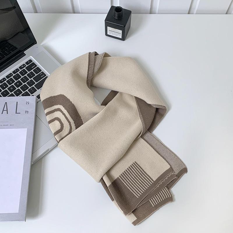 

Новый мужской шарф зимний теплый имитация кашемира защита шеи шарф клетчатый шарф универсальная вязаная шаль