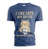 Lustiges Kaffee und Katzen T-Shirt Ich mag Katzen Kaffee T-Shirt Lustiger Spruch T-Shirt