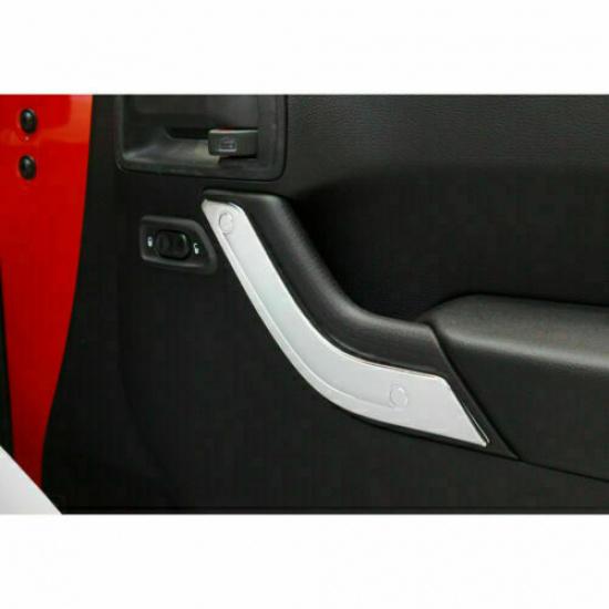 Interior Door Handles Cover Trim Decor Chrome For 2011-17 Jeep Wrangler JK 2Door