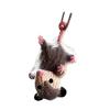 Crochet Rearview Mirror Accessory Handmade Knitted Screaming Possum Ornament  For Car Interior
