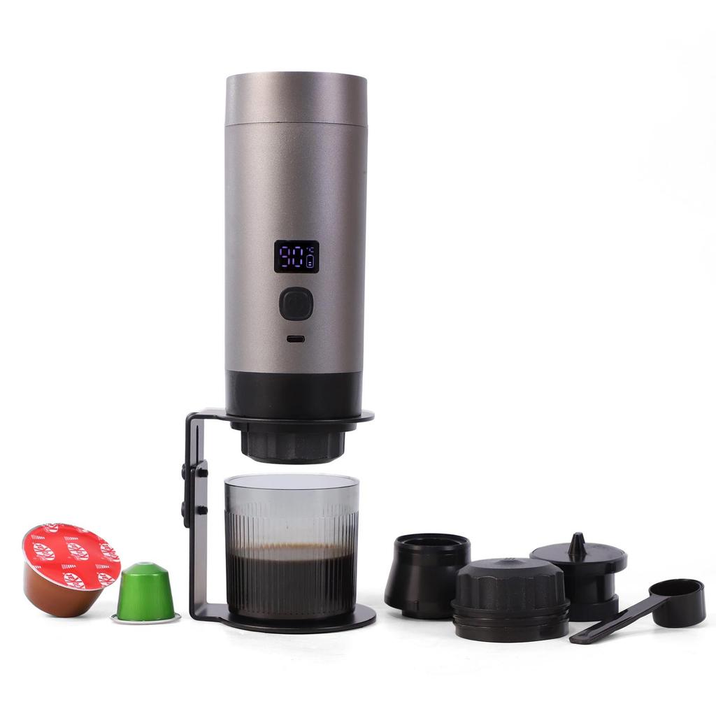 Rechargeable Portable Electric Coffee Maker - Automatic Pump & Heating for Outdoor Use with Capsules