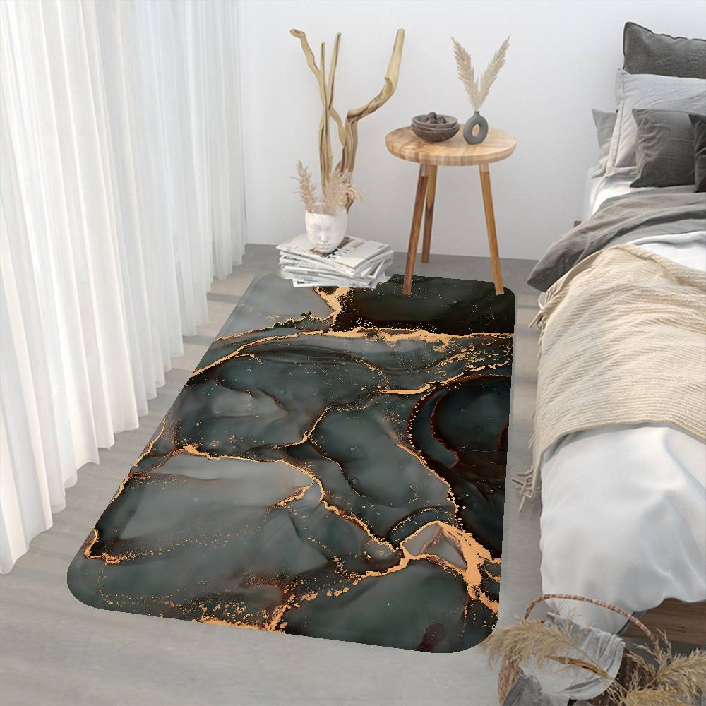 Fashion Marble Bathroom Mat Retro Multiple Choice Living Room Kitchen Rug Non-Slip Bedside Mats