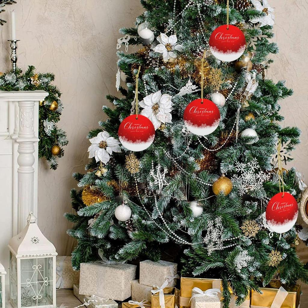 Christmas Ornament Merry Christmas Snowflakes Christmas Tree Ornaments Christmas Decoration for Xmas Ornaments Hanging Decorations Ceramic Ornament