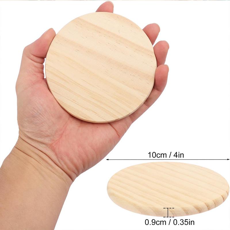Handmade Non-Slip Wooden Round Coasters - Anti-Scalding Table Mats and Tea Coasters