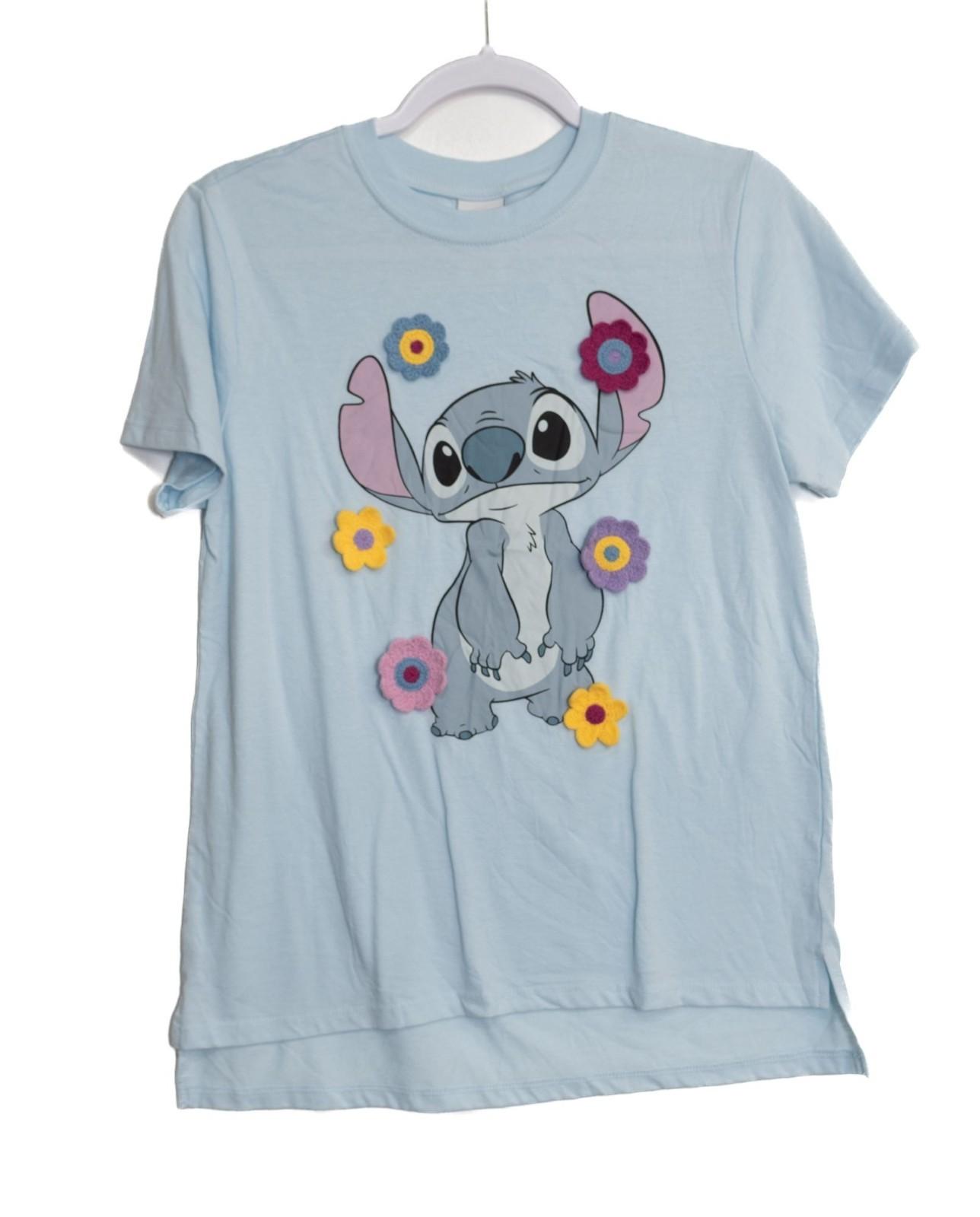 Disney Size XS Lilo  Stitch Womens T-Shirt With 3D Flower Appliques XXXL