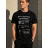 Men's Black Graphic Tee with German Text Print, Crew Neck Short Sleeve Casual Cotton Shirt for Everyday Wear, Relaxed Fit Streetwear Style