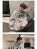 1977 American Fashion Men's Oversized Hooded Sweatshirt - Spring/Autumn, Heavy Velvet, High Street Couple Style.