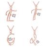 Colier pandantiv elegant cu diamante cu 26 de litere pentru femei
