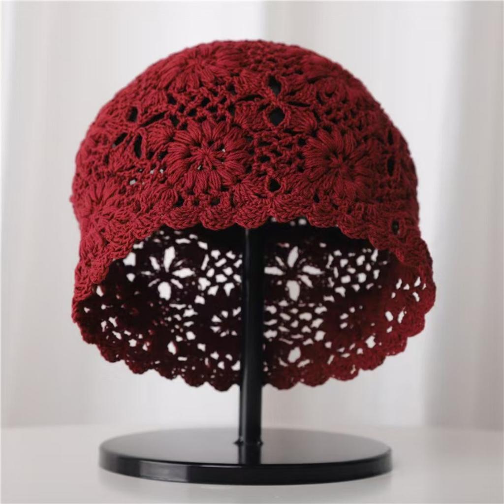 Women's Loose Fitting, Brimless Beanie, Knitted Hollow Hat, Toe Cap, Women's Hat, Thin Cut, Woolen Hat, Knitted Hat, Pile Cap