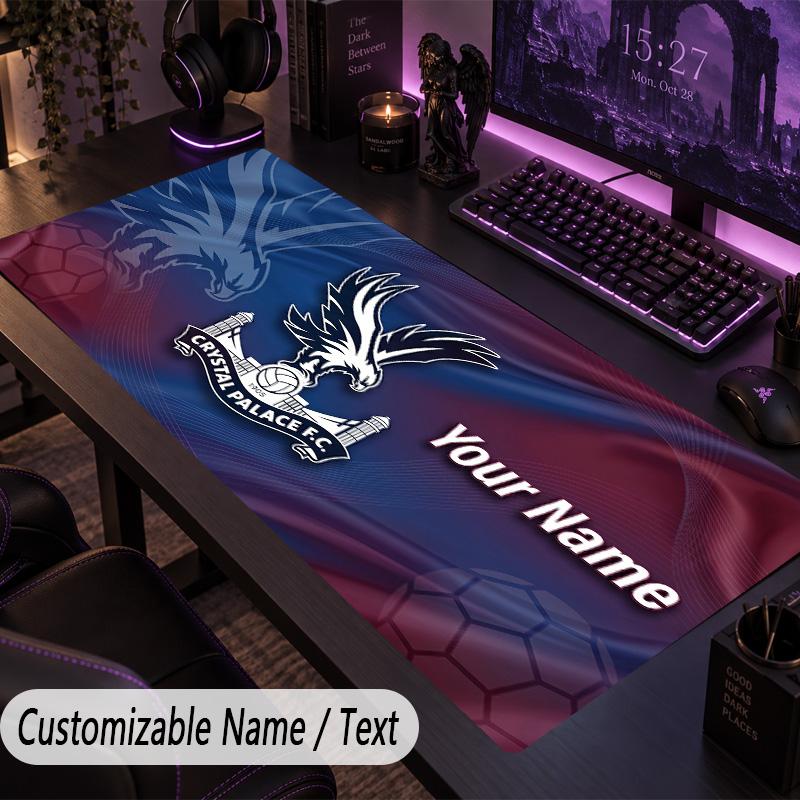 Custom Text Big Mousepad, Extended Desk Pad For Laptop Work GameCrystal Palace