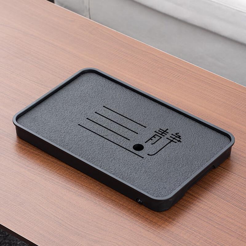 Ai Qi Yi Xuan WA Small Imitation Black Gold Stone Tea Tray