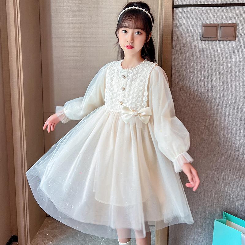 

Платья для девочек, детские юбки принцессы с длинными рукавами в западном стиле