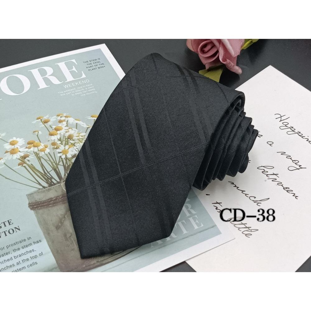 Men's Business Tie 8cm Professional Dress Interview Striped Tie Stylish Business-style Ties Navy Black Multi-colorTraditional Hand-knotted Design