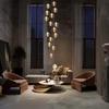 NETTLIFE Pendant Light Chandelier 15 G9 Amber Glass Height Adjustable