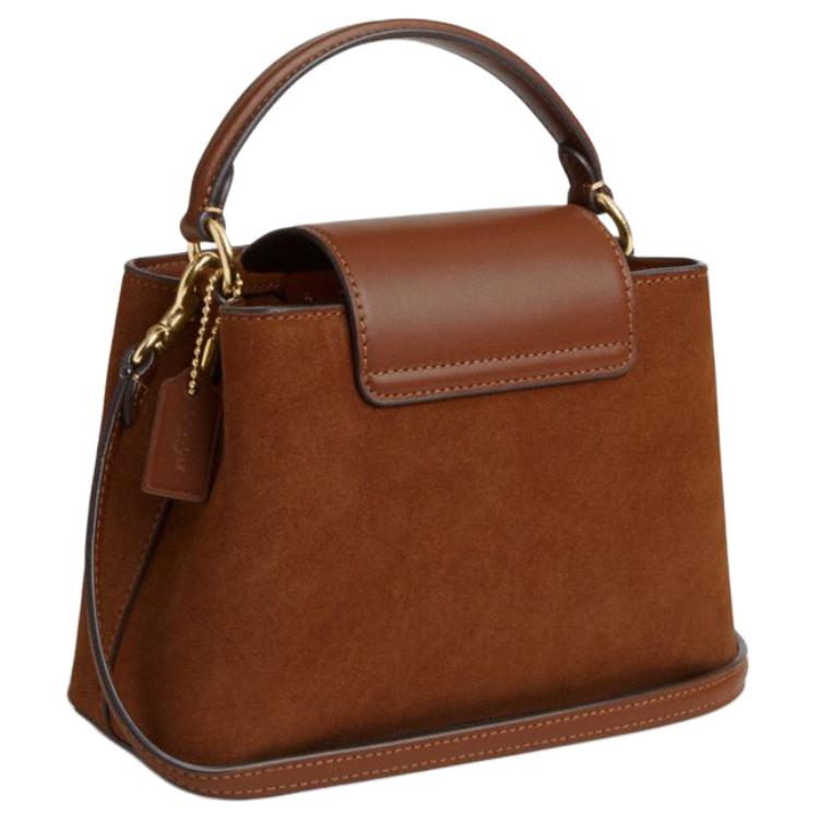 Coach Eliza 21 Gold Carriage Logo Buckle Closure Leather Shoulder Crossbody Handbag Small Women handbags Tan CW181-IMXAF