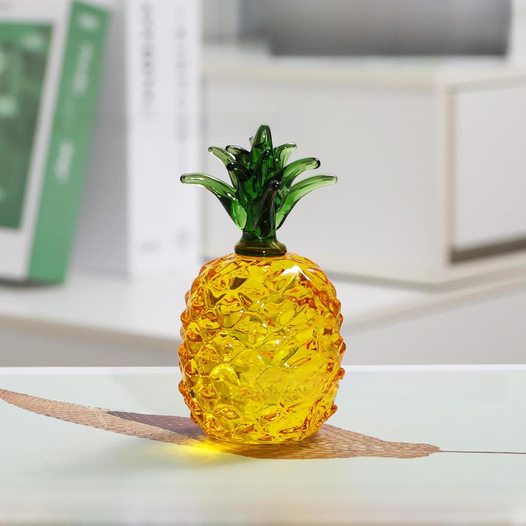 Gelbgrünes Kristall-Ananas-Desktop-Ornament