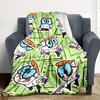 1pc Dexter's Laboratory Cozy Print Blanket Lightweight Warm Flannel Throw Blanket For Sofa, Bed, Living Room