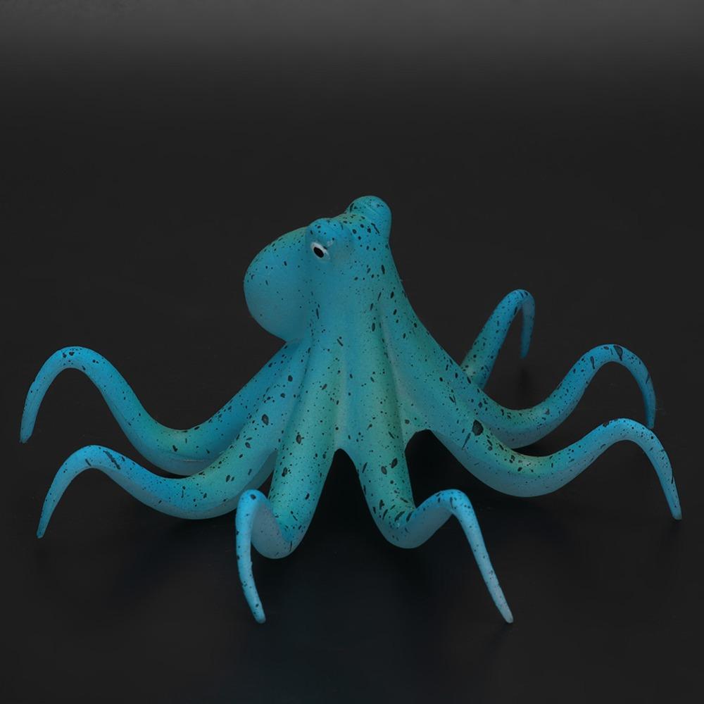 Suction Cup Silicone Artificial Octopus Colorful Simulation Design Fluorescent Simulation Octopus Silicone Aquarium Decoration