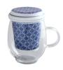 Toyo Ceramics Arita Ware Celand Glass Stylish Mug, Flower Shippo IW-002