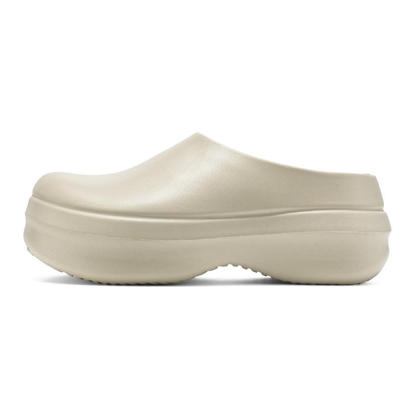 Thick Soles Platform Half Shoes For Men Women Rubber Slippers Garden Chef Shoes Waterproof Closed Toe Kitchen Restaurant Working