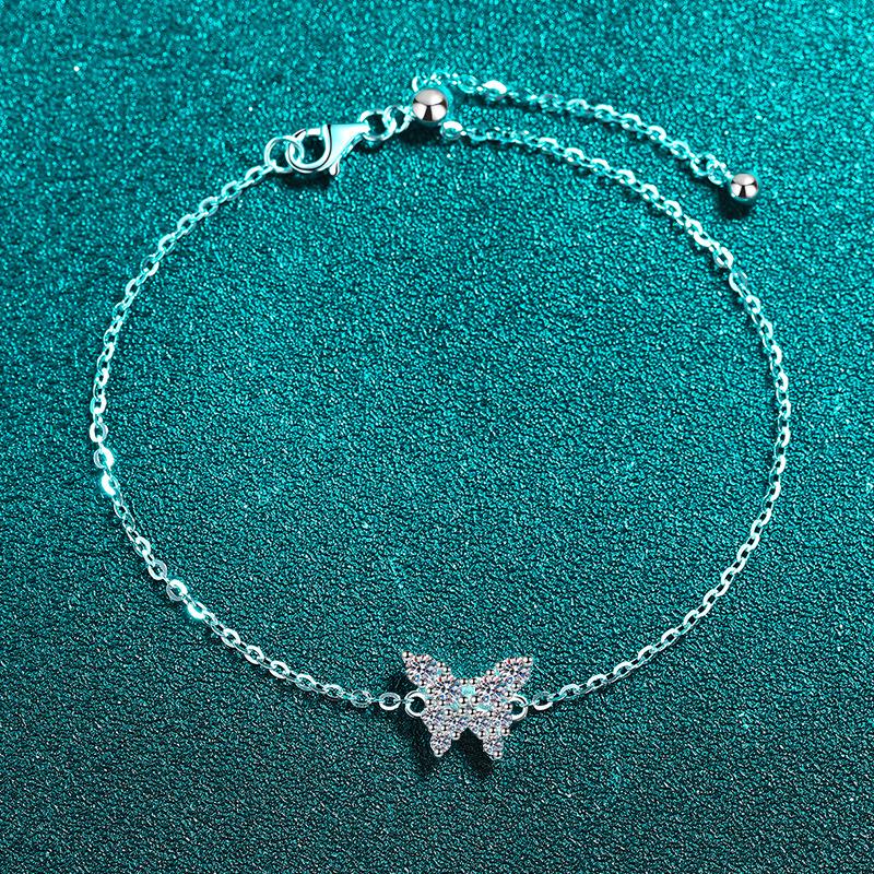 Butterfly Sweet Bracelet Women's 0.36CT Moissanite PT950 Platinum - Butterfly diamond chain, sweetness boost, ideal friend gift