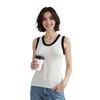 Sleeveless Contrasting Color Splicing Worsted 0 Wool Sling Vest Top Women's Design Sense Versatile Inside and Thin Base