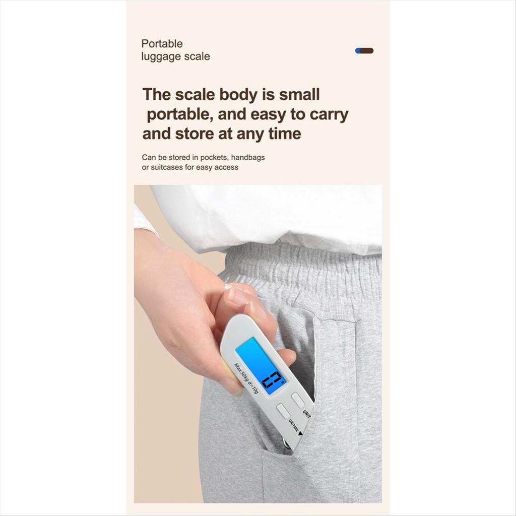 BHBL 50kg Portable Luggage Scale High Precision Blue Backlight Travel Digital Hanging Scales LCD Display Electronic Fishing