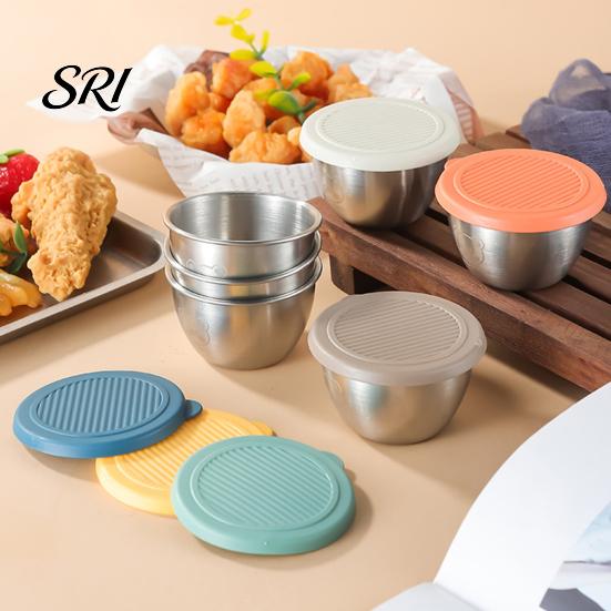 Travel Condiment Container Salad Dressing 1.6oz Leakproof Airtight Dip with Lids Reusable Lunch Box Sauce Holder Stainless Steel Cups for Boxes