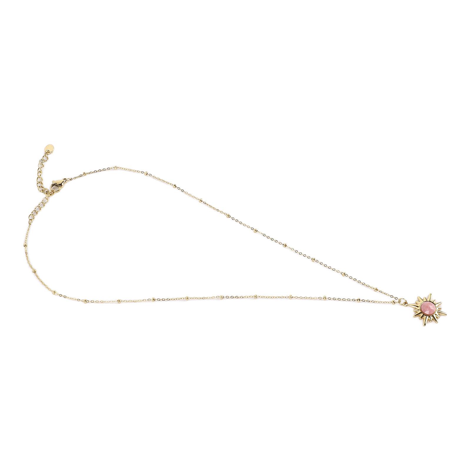 Ожерелье Звезда с 8 лучами Геометрия Звезда Камень Цепь Подвеска Ожерелье Титановая сталь Изысканное мастерство Ювелирное изделие Тип B