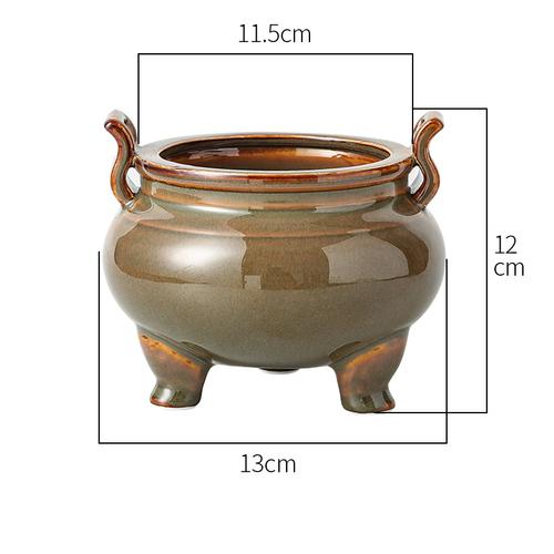 1pc Ceramic Incense Burner Decorations Buddhist Hall Utensils Temple Sacrifice Home Decor Pray for Auspiciousness Feng Shui