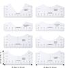 8pcs Transparent PVC T-Shirt Alignment Ruler Round Neck Logo Placement Tool  For DIY Crafts