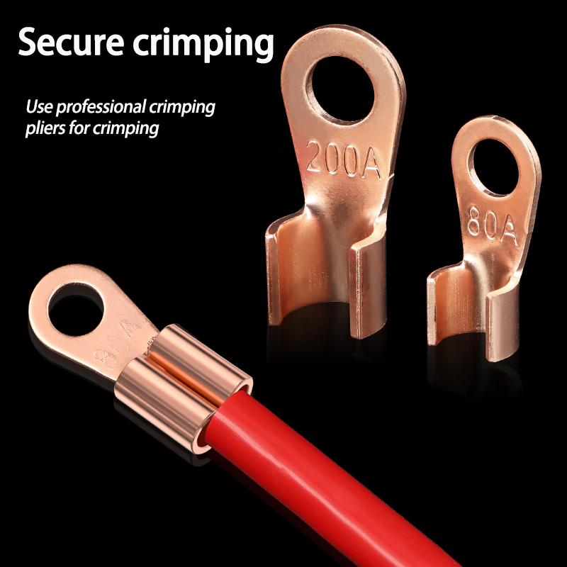 10/50pcs OT Terminal OT3A-OT300A Bare Copper Cable Lug Ring Crimp Connector Non-Insulated for Battery Electrical Wire