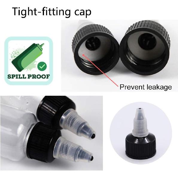 20 Pcs 4 Oz Plastic Squeeze Condiment Bottles with Twist-on Cap Lids,Sauce Bottle with Squeeze Top,Squirt Condiment Bottles for Ketchup,Mustard,Olive