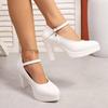 Ladies Shoes on Sale 2025 New Elegant Women's High Heels Shoe with Ankle Strap Platform Shallow Plus Size Women Zapatos
