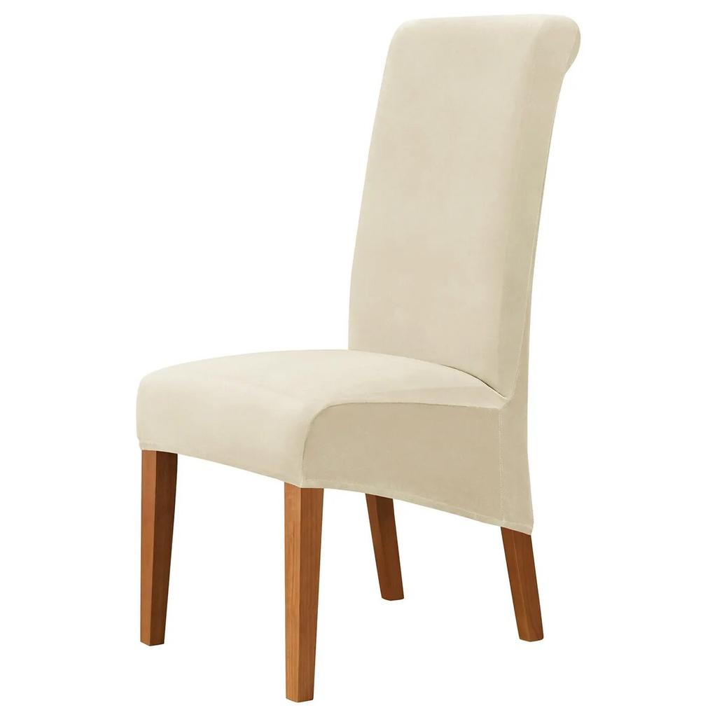 High Back & Universal Velvet Chair Cover Stretch Soft Chair Covers for Dining Room Wedding Hotel Home Decor Seat Case M XL Size